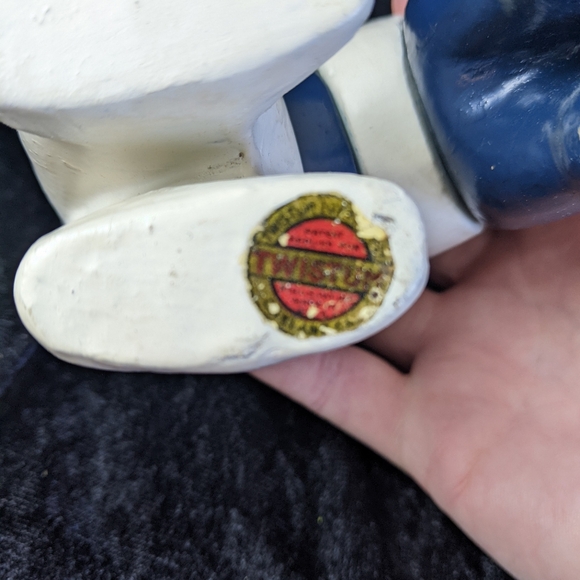 1920's Antique Twistums composite toy bear dog blue & white - Picture 6 of 10